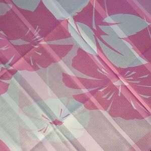 Stylish Pink and White Floral Polyester Scarf